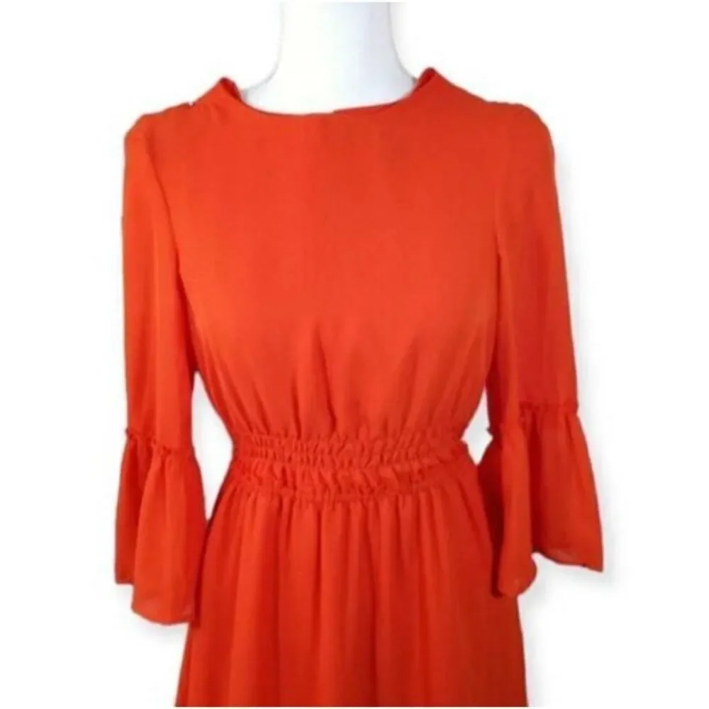 H&M ORANGE DRESS SZ.2 EUC. - Picture 3 of 7